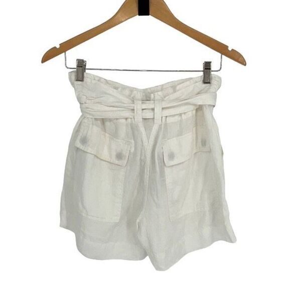 Joie Womens Daynna High Rise Paperbag Waist Linen‎ Shorts White Size 2 NWT - Picture 3 of 8